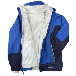 L.L. Bean Men's Rain coat with fleece lining in Royal Blue